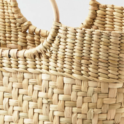 Close-up of a woven basket 