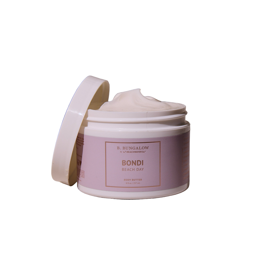 Jar of 'Bondi Beach Day' body butter with a pink label 