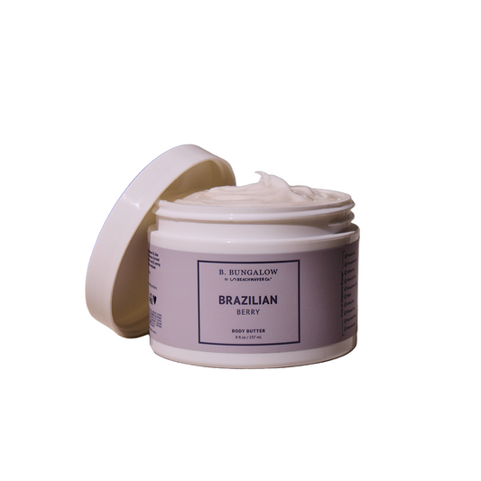 Jar of B. Bungalow Brazilian Berry body butter 