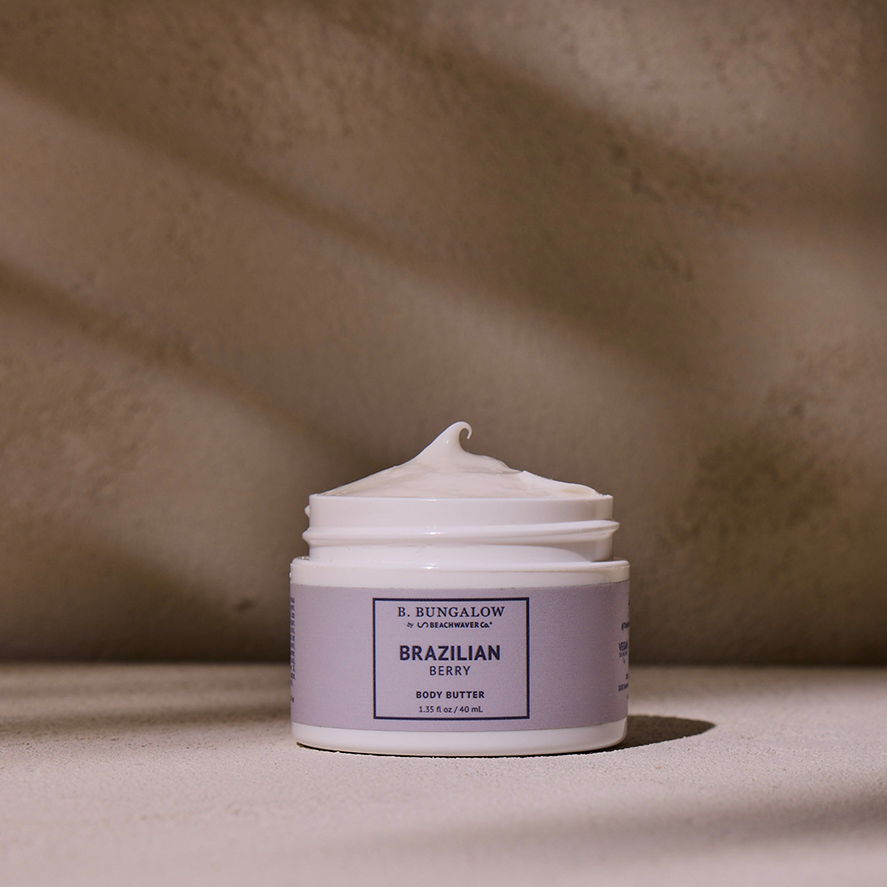 Jar of B. Bungalow Brazilian Berry body butter 