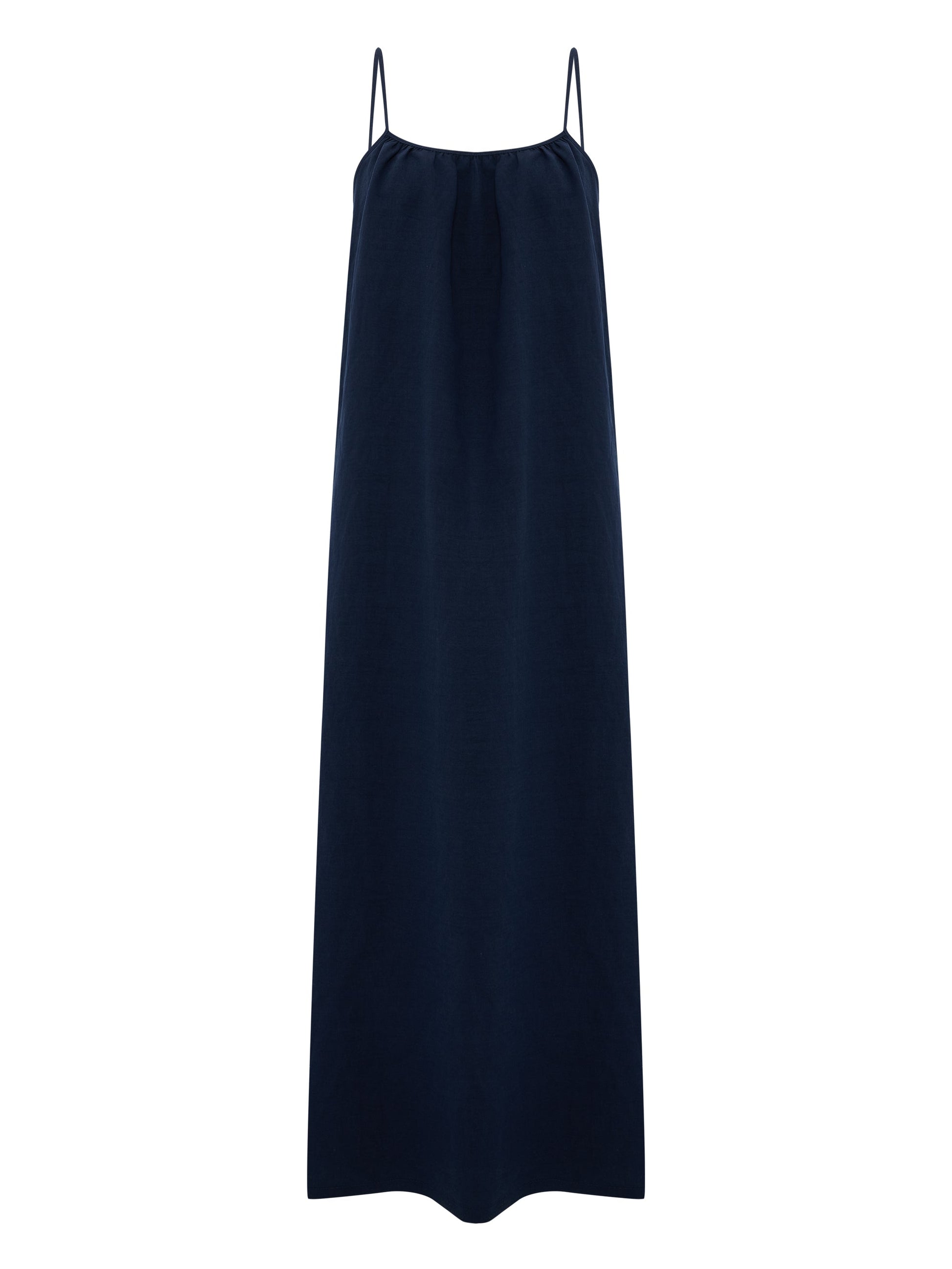 Navy blue slip dress with thin straps 