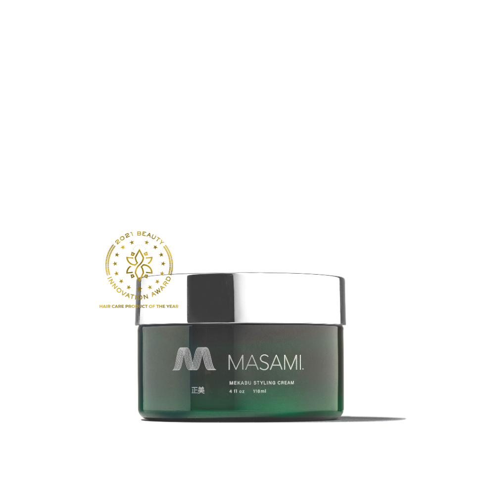Green jar of Masami hair product