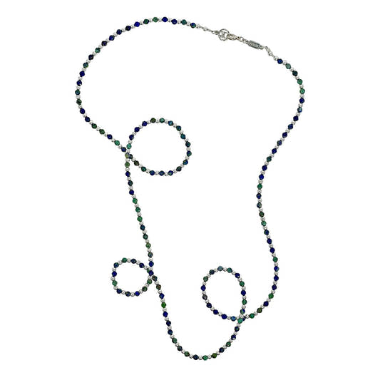 African Turquoise Hematite Necklace Wrap Style necklace from Uplift Luxe