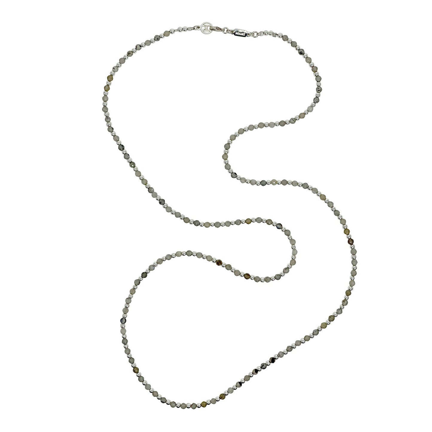 Beaded necklace on a white background