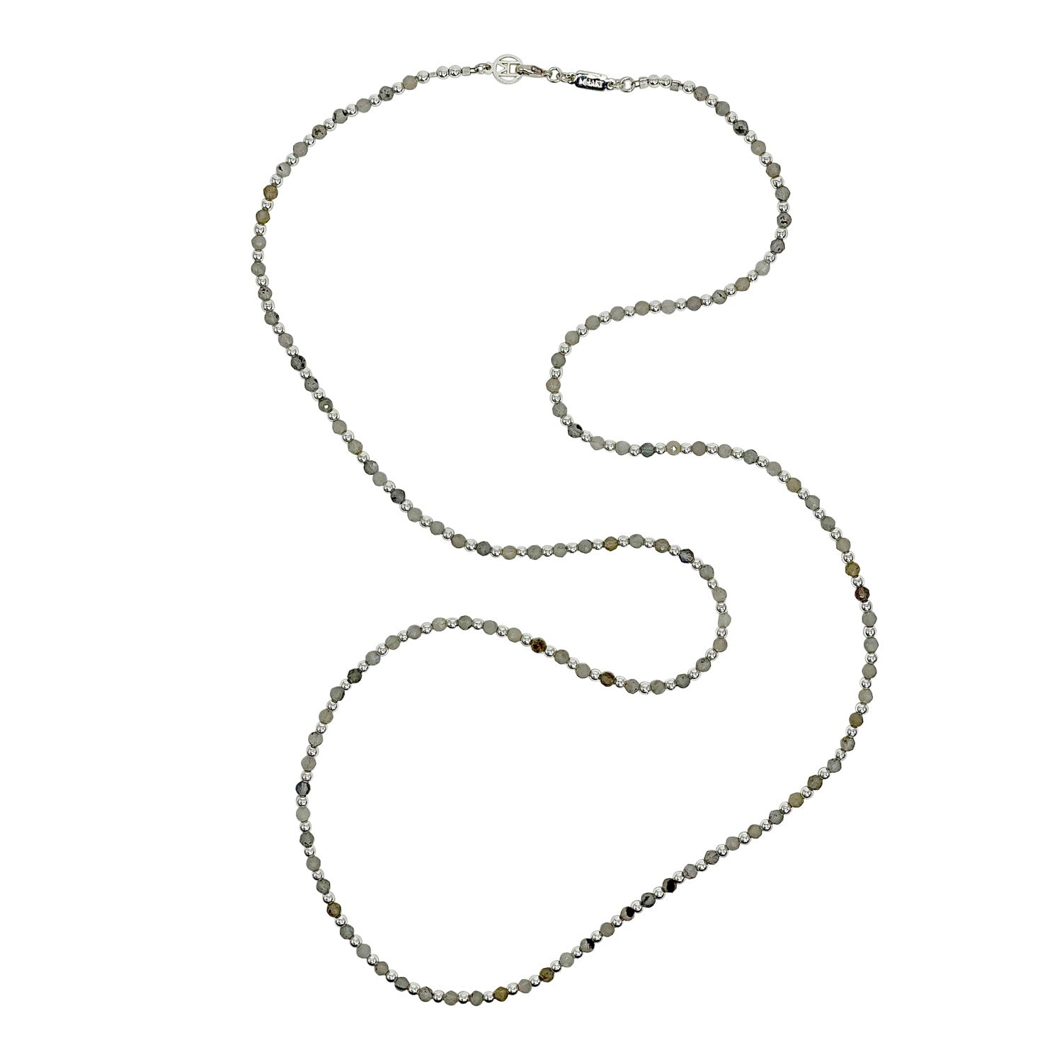 Beaded necklace on a white background