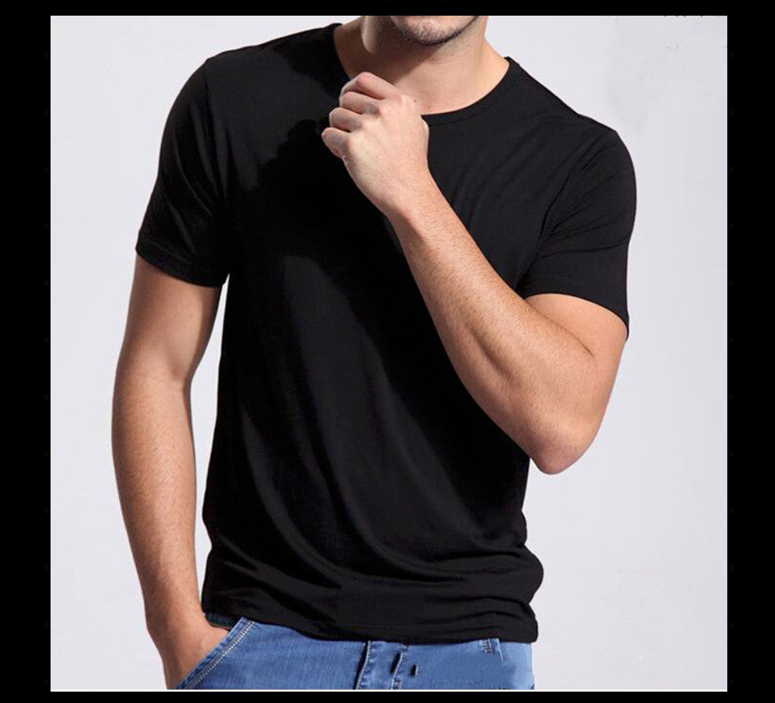 Plus size men's bamboo shirt crew neck short sleeve soft tee

