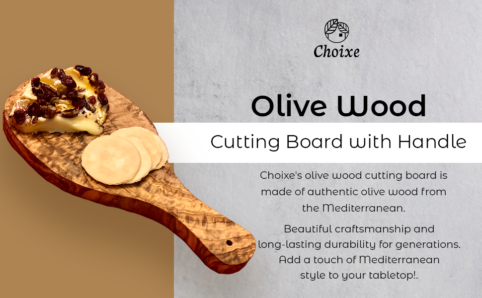 Olive wood cutting board with handle beautiful craftsmanship 