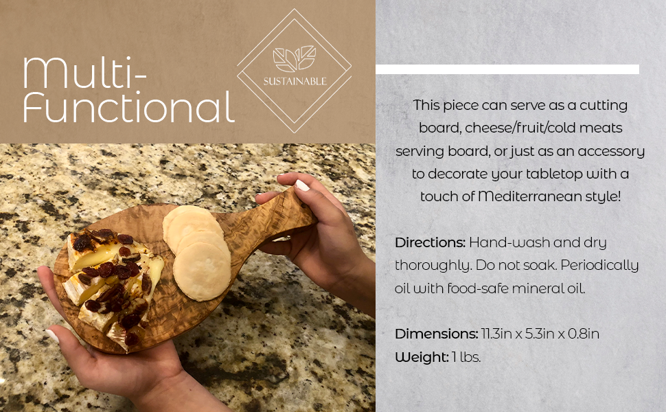 Wooden cutting board  to serve cheese, fruit, meats or to decorate your table 