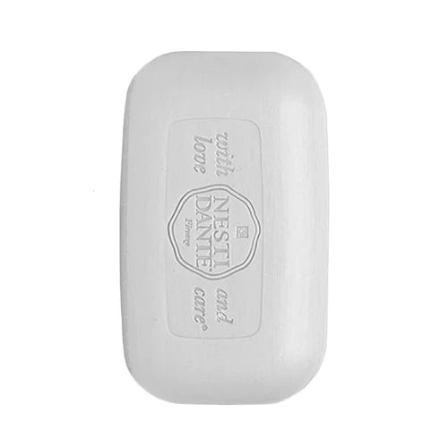 White olive oil soap bar with Nesti Dante logo 