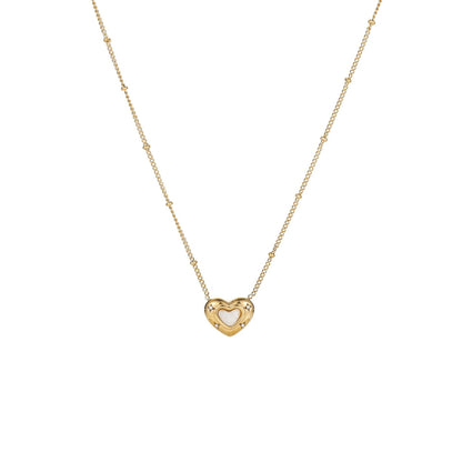 Gold heart-shaped pendant necklace