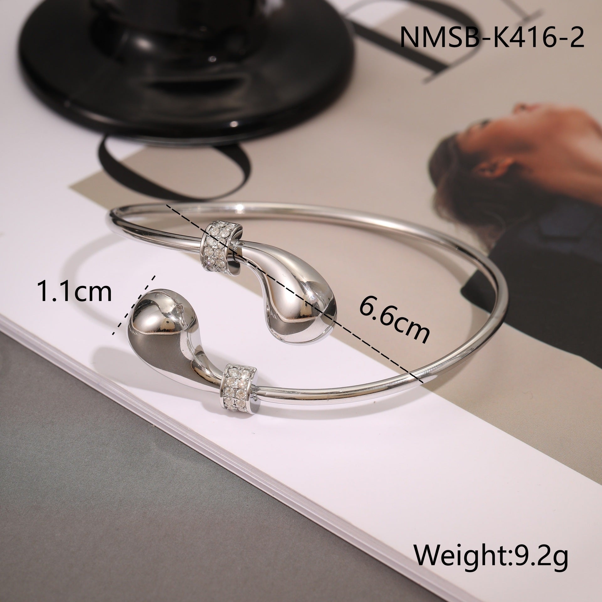 Minimalist geometric silver plated bracelet 