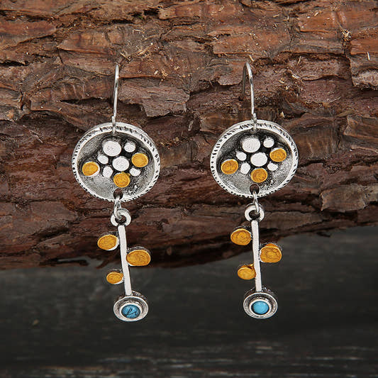 Two-Tone Statement Earrings Retro Modern Design earrings from Uplift Luxe