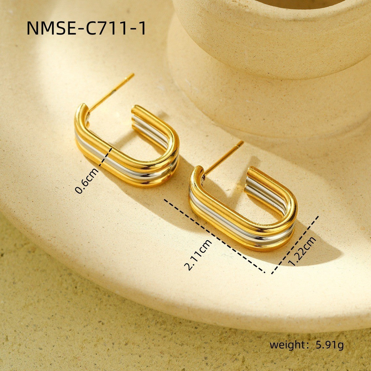 Modern gold-plated stainless steel earrings 