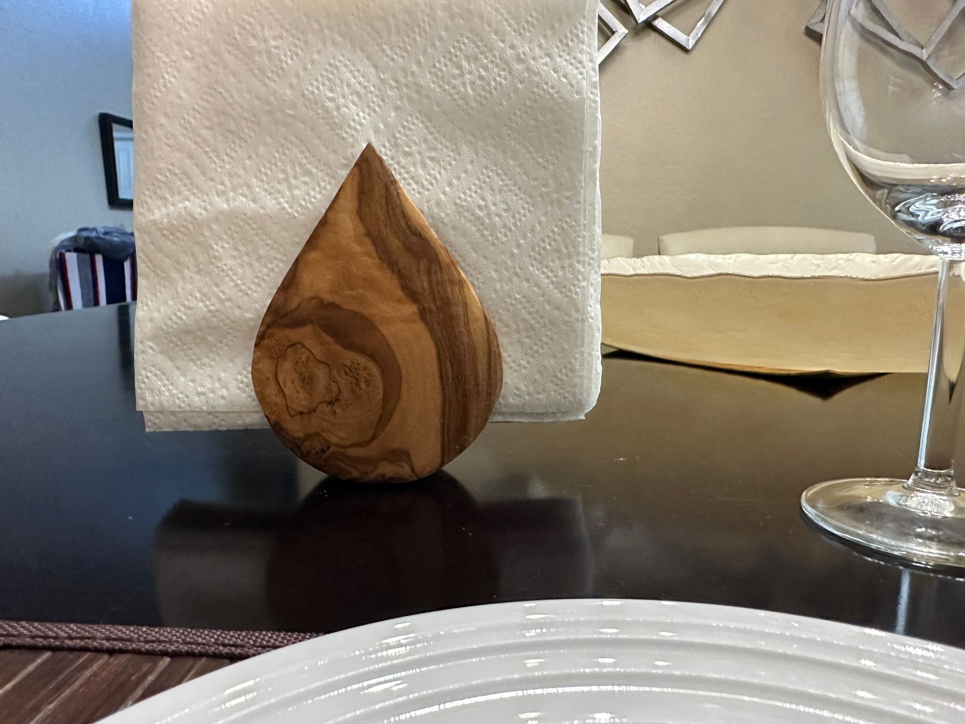 Wooden napkin holder handcrafted by artisan from usa 