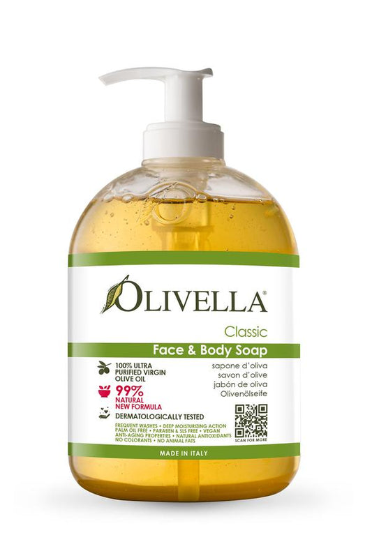 Olivella face and body Eco-friendly olive oil soap bottle