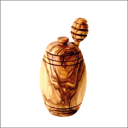 Honey Pot with Dipper Olive Wood Mediterranean Set home decor from Uplift Luxe