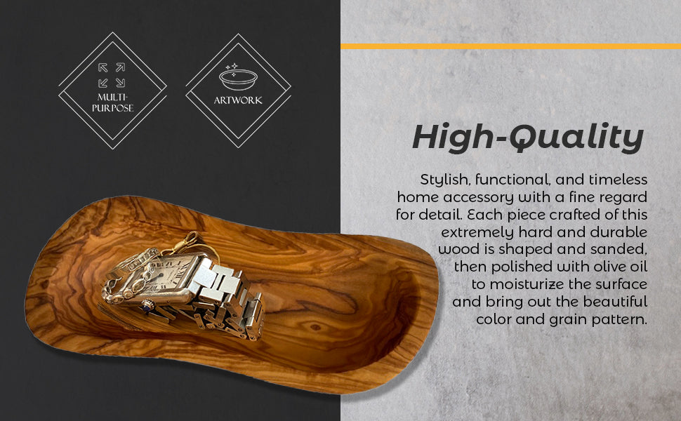 Close-up of natural olive wood grain and wavy shape