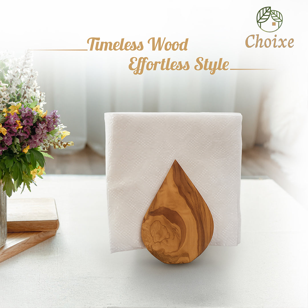 Wooden towel holder with a teardrop design made in america 