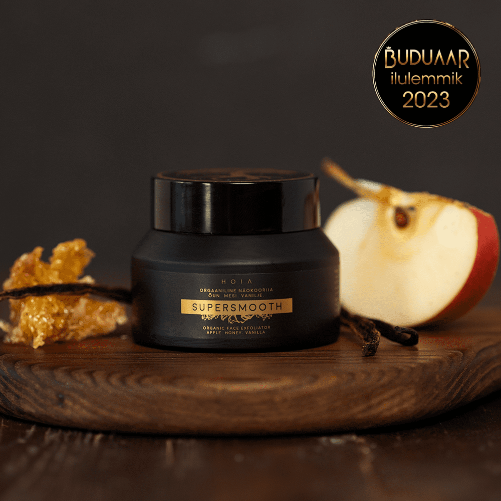 Organic facial scrub with olive stone powder  made in europe 