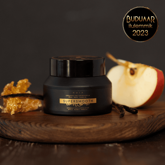 Organic facial scrub with olive stone powder  made in europe 