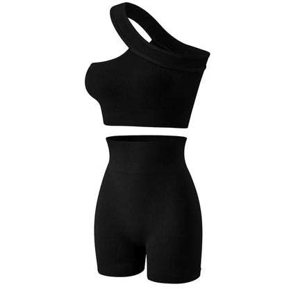 High waist biker shorts with wide smoothing waistband
