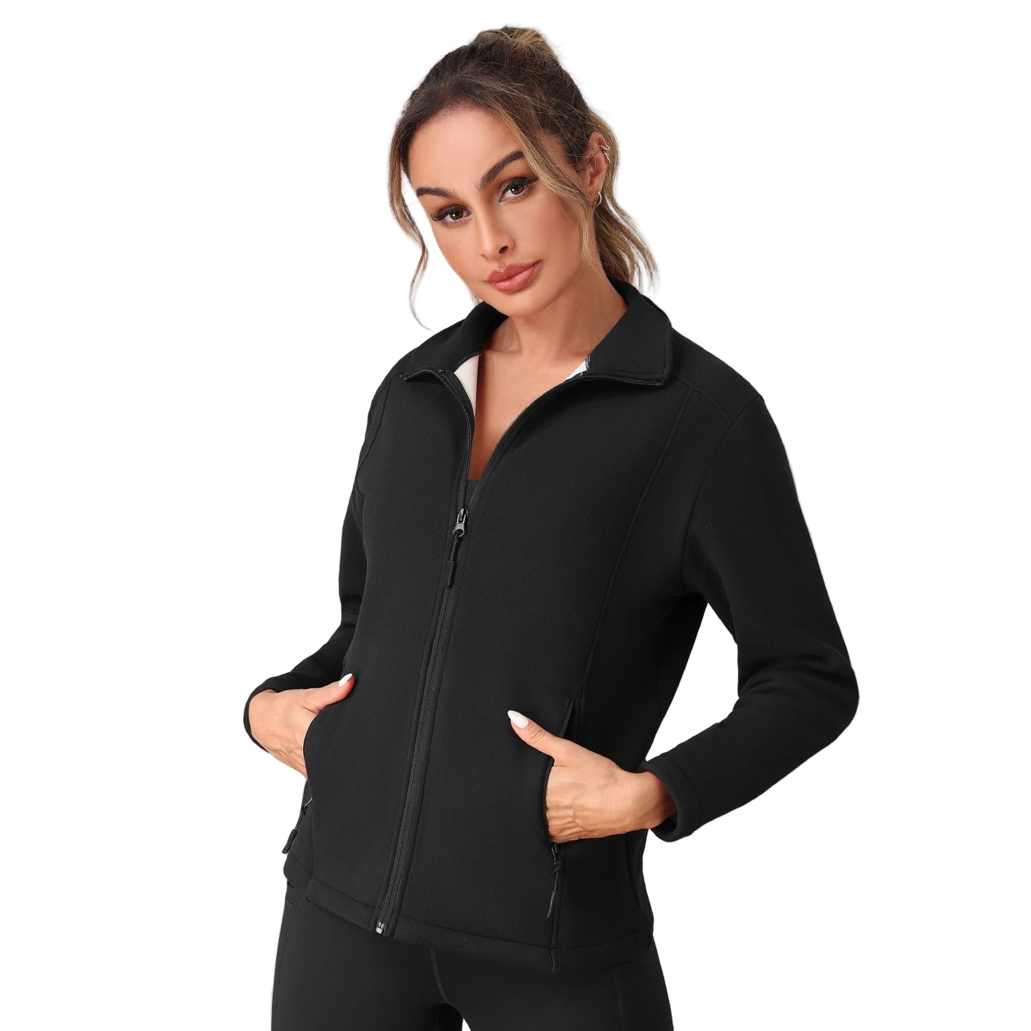 Athletic fleece hoodie with four pockets for gym essentials