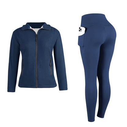 Women's 2-piece workout set styled for yoga and fitness
