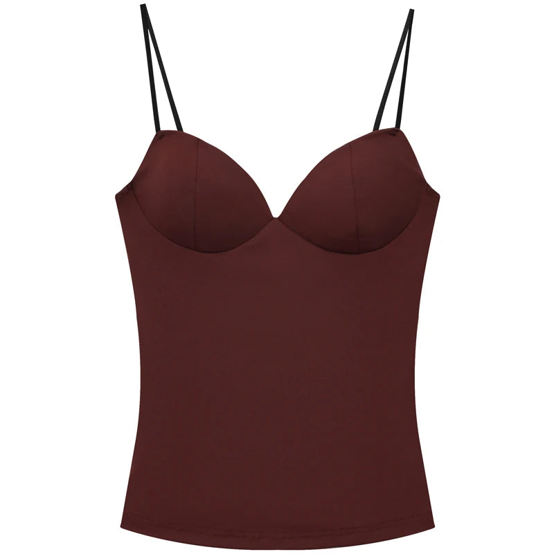 Fitted slip camisole with corset boning 

