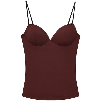 Fitted slip camisole with corset boning 
