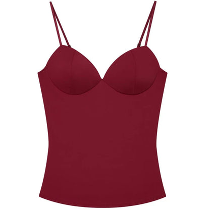 Red camisole with thin straps 