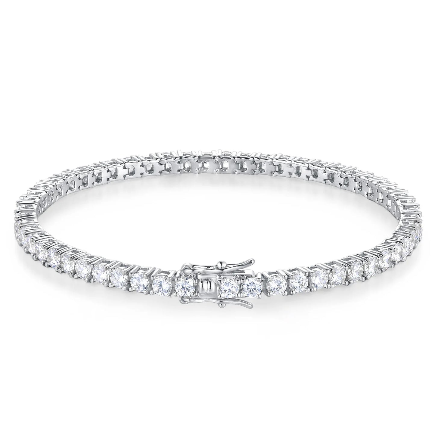 Luxury moissanite bracelet with continuous stone row – elegant wrist jewelry for women
