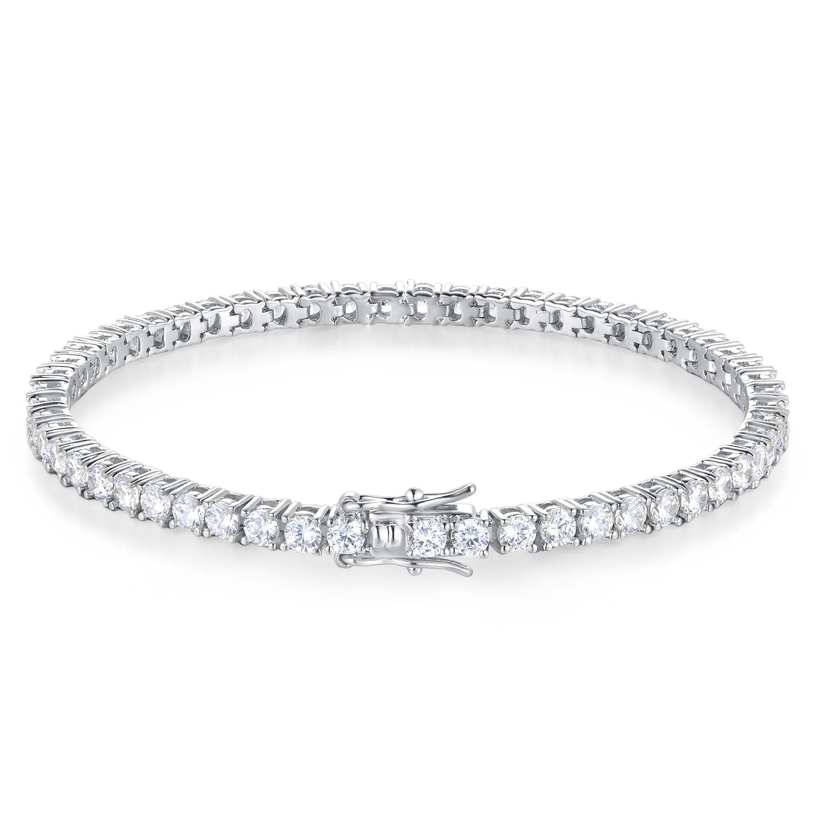 Luxury moissanite bracelet with continuous stone row – elegant wrist jewelry for women
