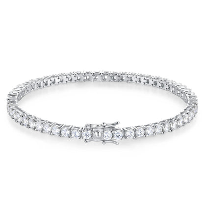 Luxury moissanite bracelet with continuous stone row – elegant wrist jewelry for women
