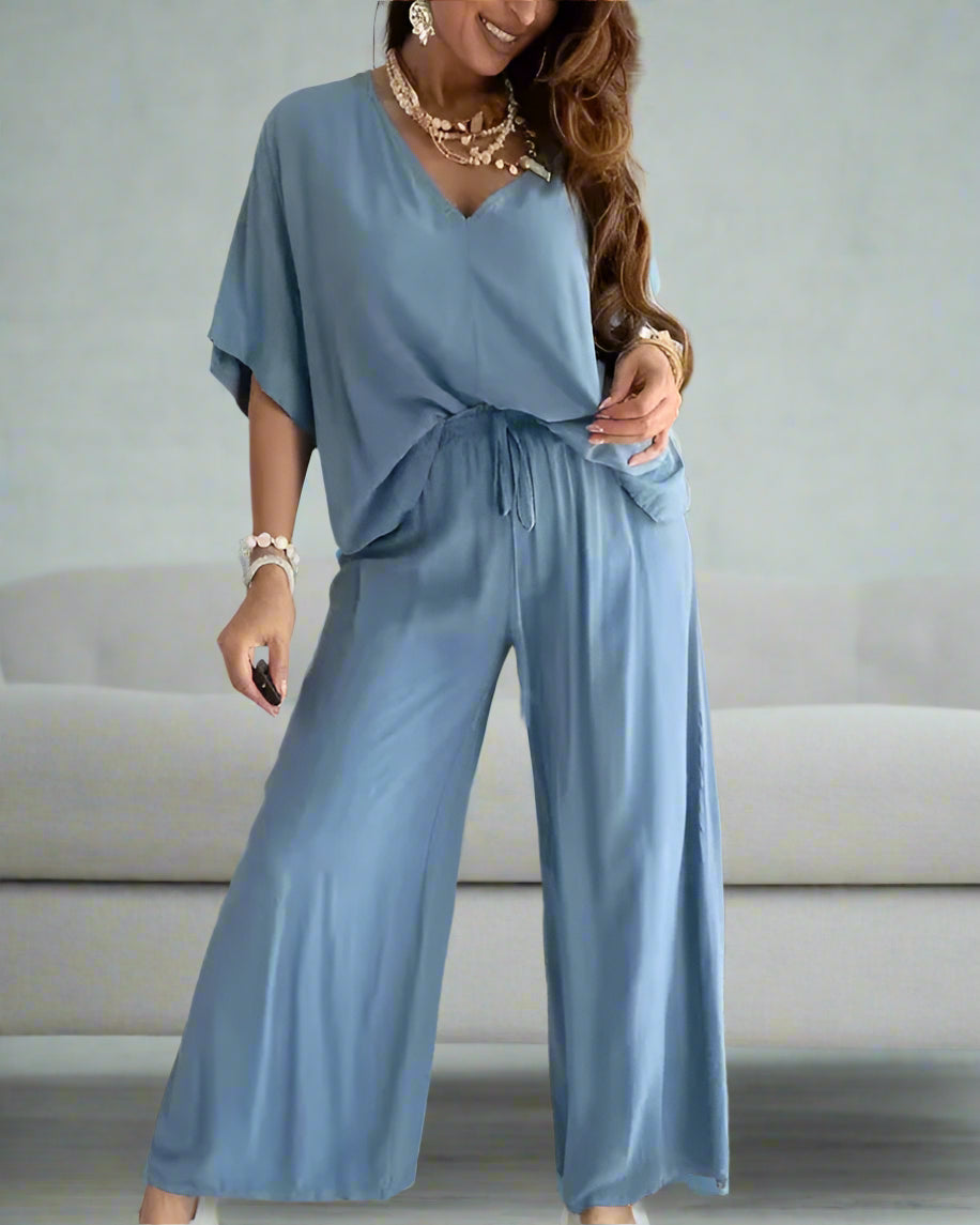 Women's spring fashion two piece set with printed design