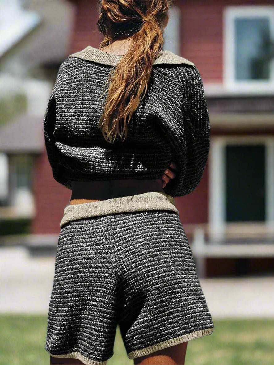 Striped two piece set perfect for loungewear and athleisure