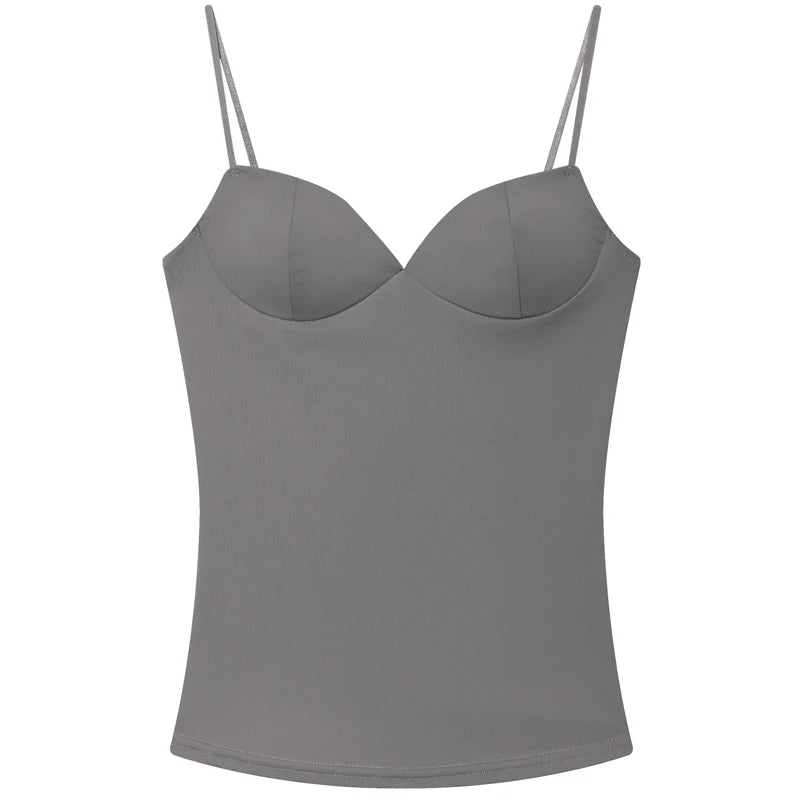 Gray camisole with thin straps 