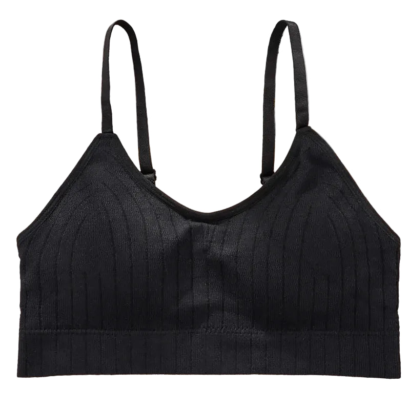 Seamless ribbed cami bralette for everyday and sleep wear

