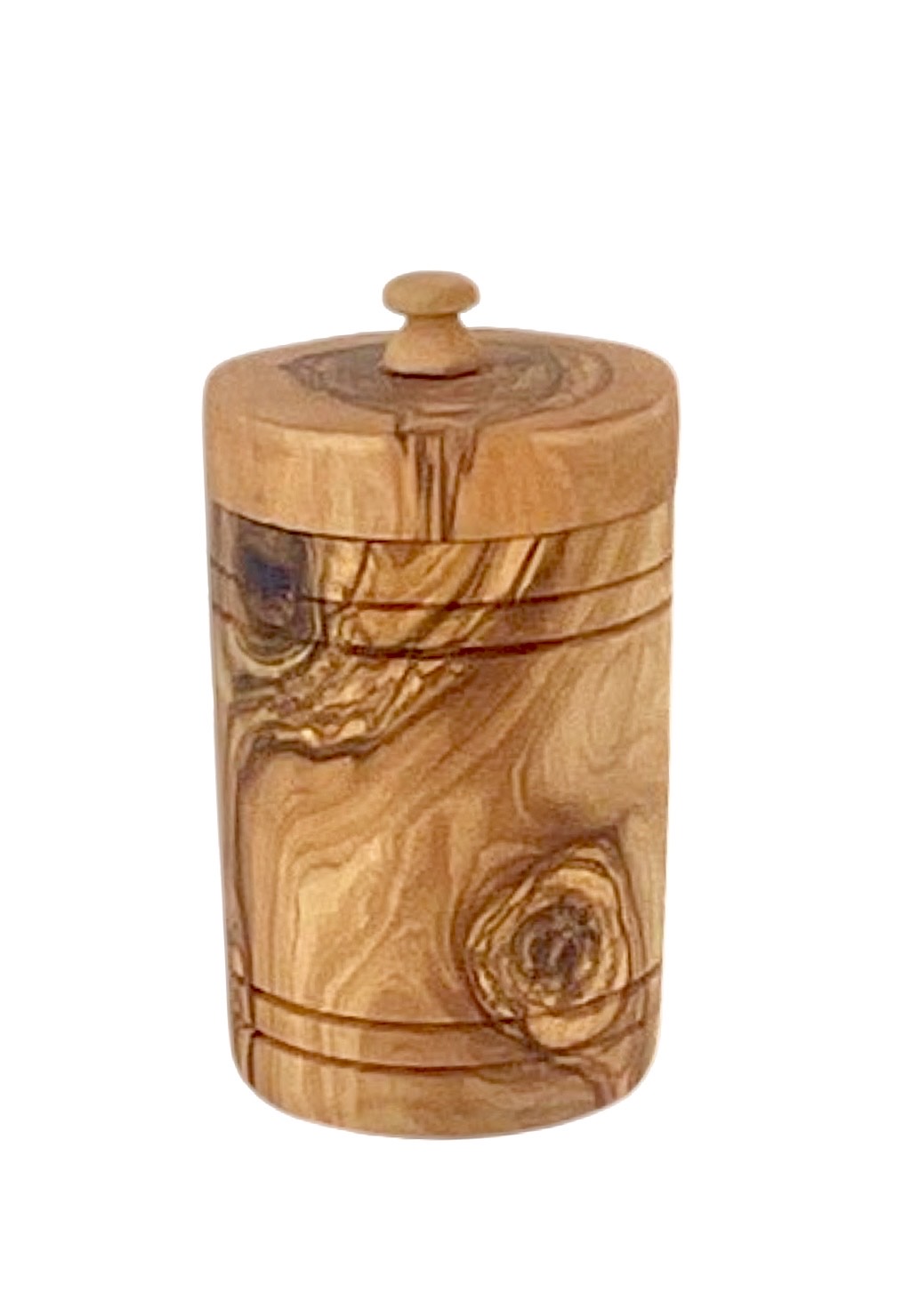 Wooden jar with a lid for salt keeper