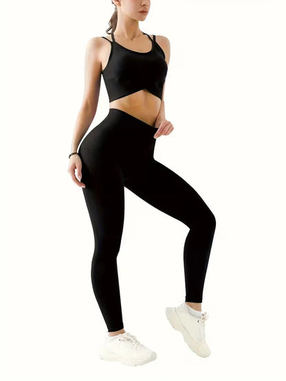 Squat proof high waist leggings styled for gym and yoga
