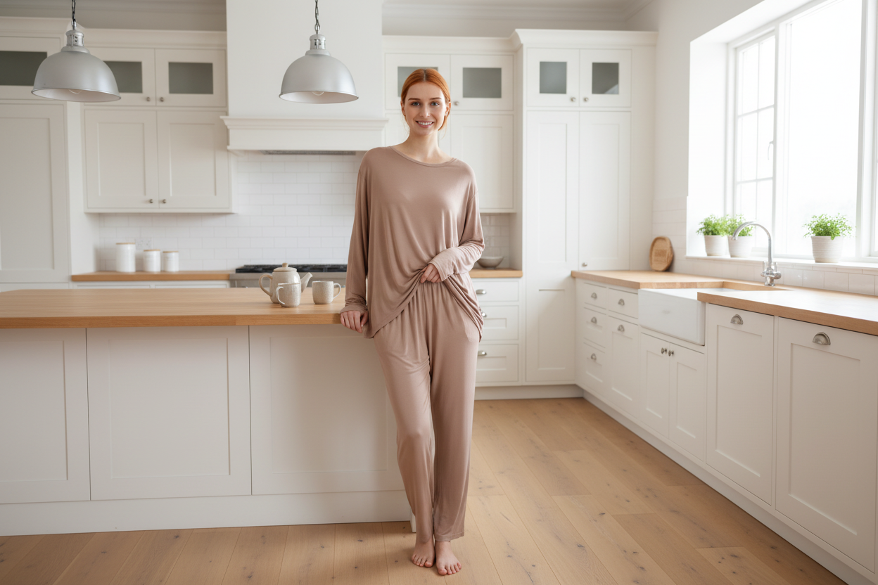 Comfortable bamboo home wear women plus size 3XL-7XL elastic waist suit