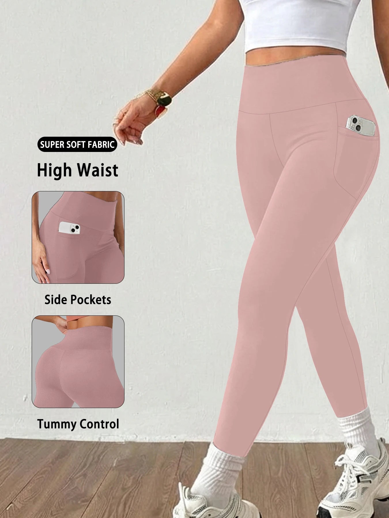 high waist leggings with pockets – women's ankle-length activewear
