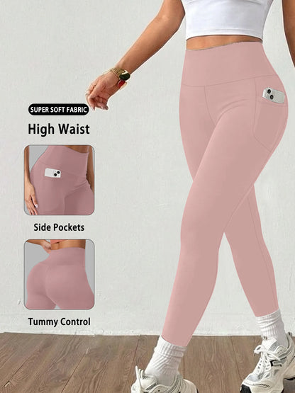 high waist leggings with pockets – women's ankle-length activewear
