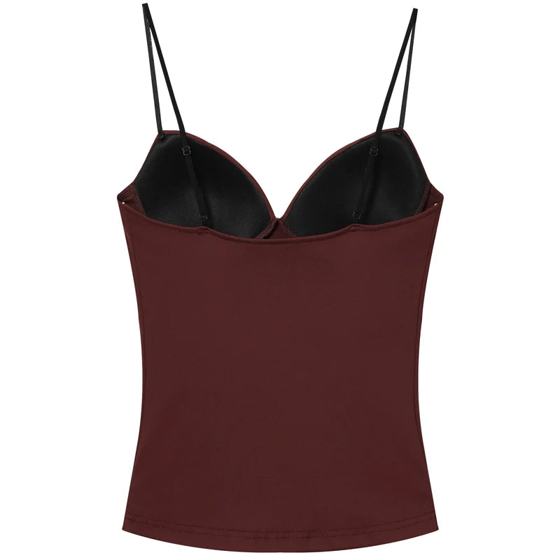 Women's backless corset camisole top with bustier silhouette