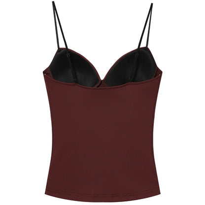 Women's backless corset camisole top with bustier silhouette