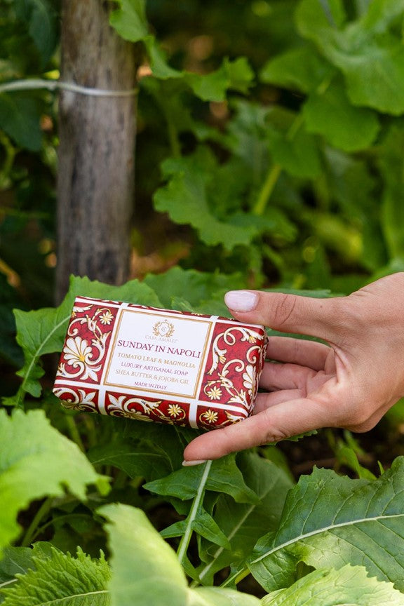 An Organic soap 'Sunday in Napoli' made in Italy for smoother skin 