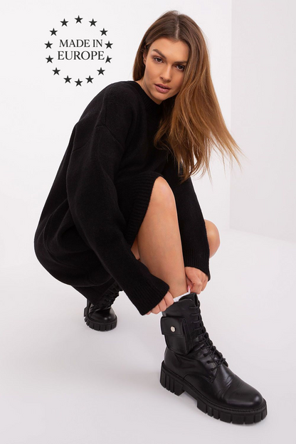soft knit mini dress with long sleeves in elegant silhouette