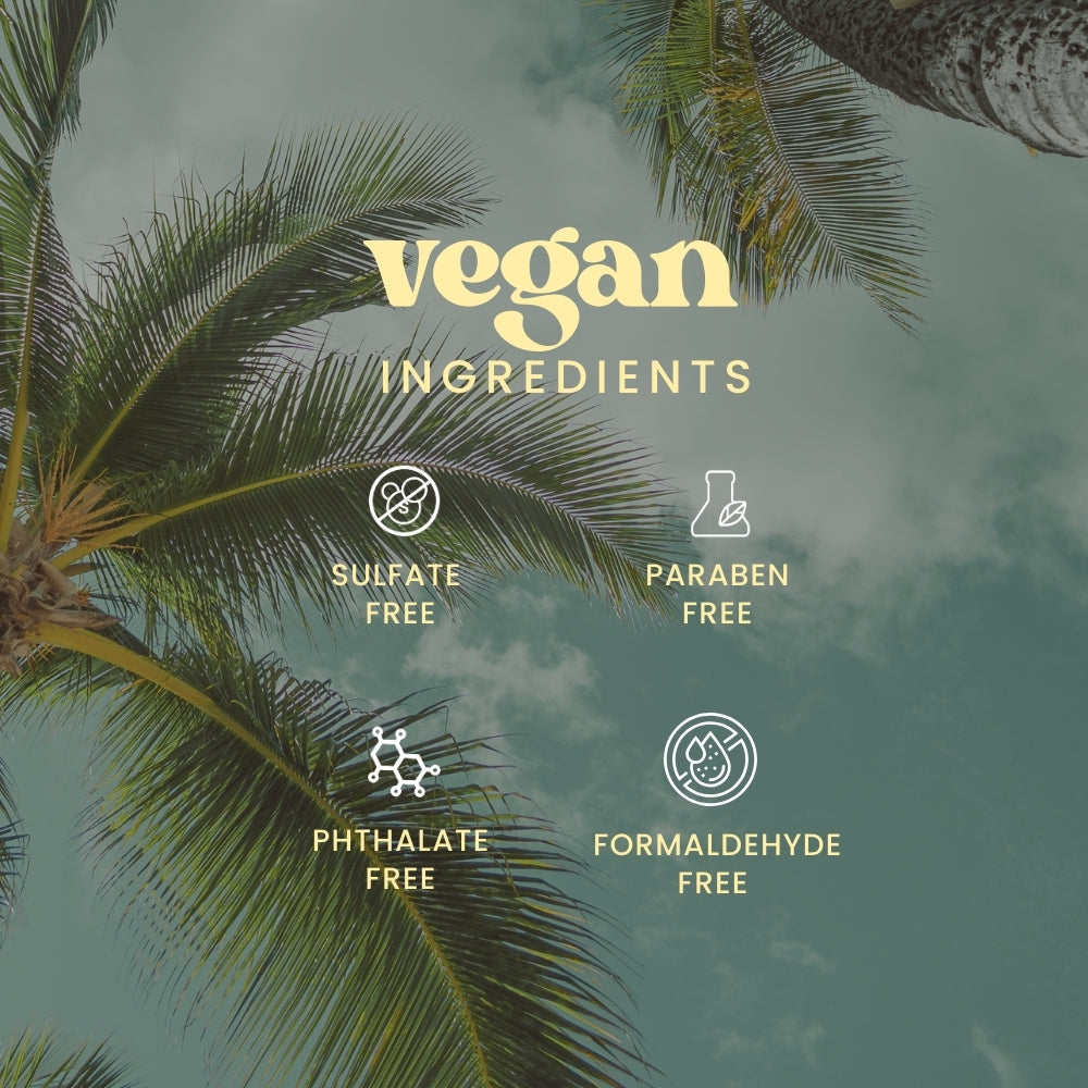 Vegan ingredients label  of the hairspray by beachwaver 