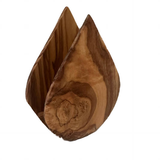 Napkin Holder Stand Olive Wood Mediterranean Design home decor from Uplift Luxe