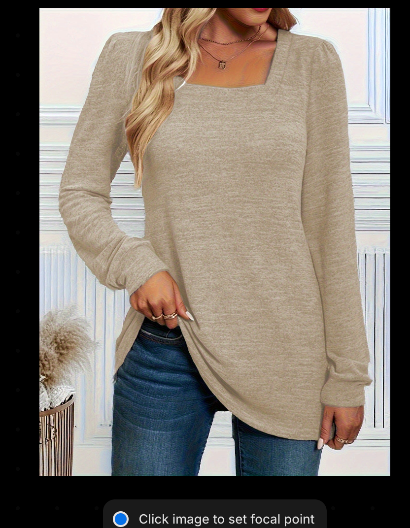 Plus Size Square Neck Top - Long Sleeve Casual sweaters image 9 from Uplift Luxe