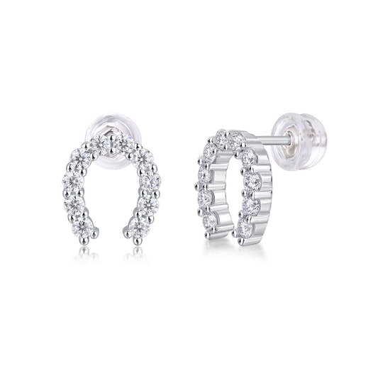 Horseshoe Moissanite Earrings S925 Sterling Silver Studs earrings from Uplift Luxe